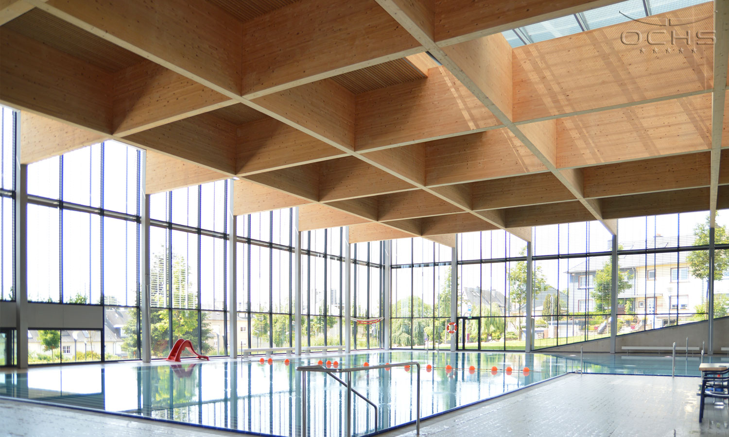 Schwimmbad Centre des Sports Belair - Holzkonstruktion